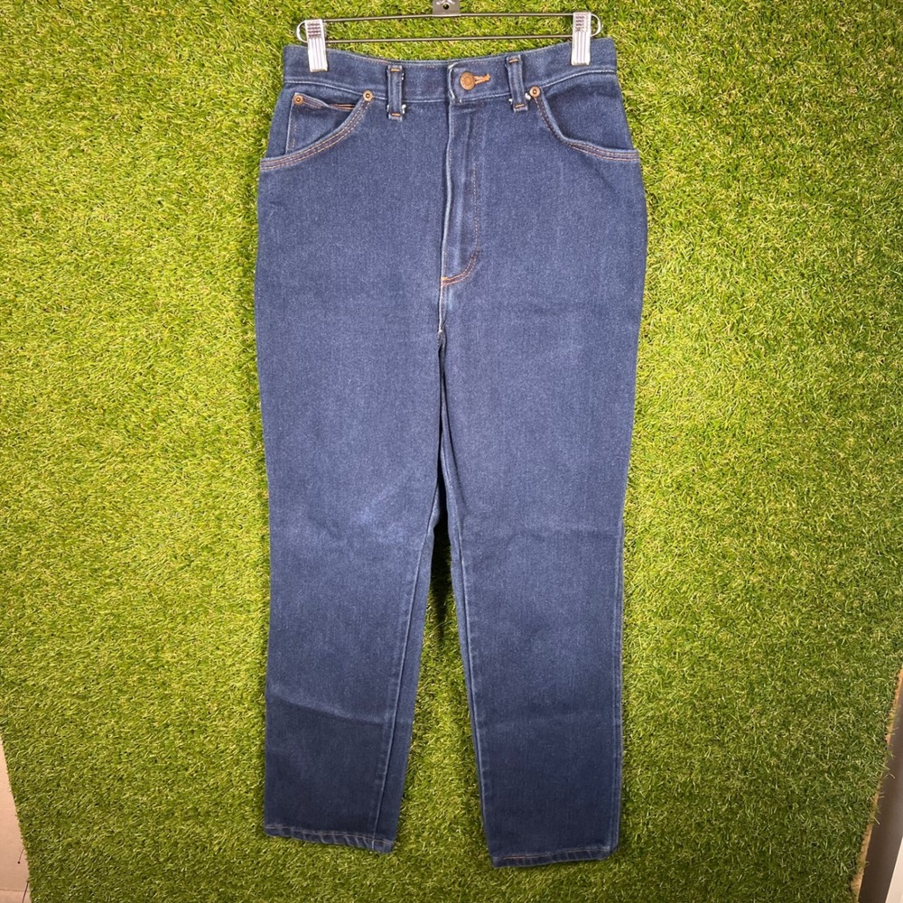 Wrangler MS100NV Vintage High Waisted Western Jeans Dark Wash USA Made 12x29